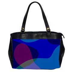 Blue Abstract 1118 - Groovy Blue And Purple Art Oversize Office Handbag (2 Sides) by KorokStudios