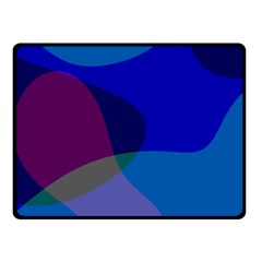 Blue Abstract 1118 - Groovy Blue And Purple Art One Side Fleece Blanket (small) by KorokStudios