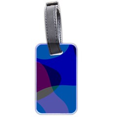 Blue Abstract 1118 - Groovy Blue And Purple Art Luggage Tag (two Sides) by KorokStudios