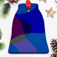 Blue Abstract 1118 - Groovy Blue And Purple Art Ornament (bell) by KorokStudios