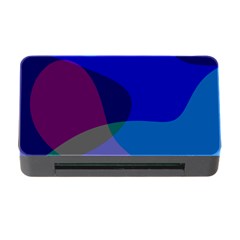 Blue Abstract 1118 - Groovy Blue And Purple Art Memory Card Reader With Cf by KorokStudios