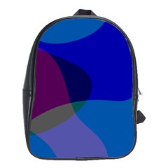 Blue Abstract 1118 - Groovy Blue And Purple Art School Bag (xl) by KorokStudios