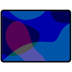 Blue Abstract 1118 - Groovy Blue And Purple Art Fleece Blanket (large) by KorokStudios