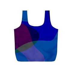 Blue Abstract 1118 - Groovy Blue And Purple Art Full Print Recycle Bag (s) by KorokStudios