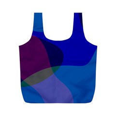 Blue Abstract 1118 - Groovy Blue And Purple Art Full Print Recycle Bag (m) by KorokStudios