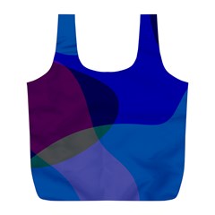 Blue Abstract 1118 - Groovy Blue And Purple Art Full Print Recycle Bag (l) by KorokStudios