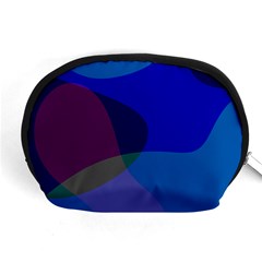 Blue Abstract 1118 - Groovy Blue And Purple Art Accessory Pouch (medium) by KorokStudios