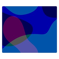 Blue Abstract 1118 - Groovy Blue And Purple Art Premium Plush Fleece Blanket (small) by KorokStudios