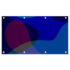 Blue Abstract 1118 - Groovy Blue And Purple Art Banner And Sign 7  X 4  by KorokStudios