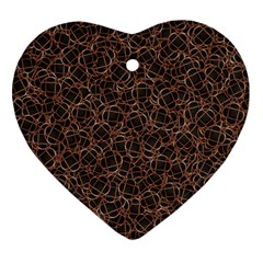 Random Abstract Geometry Motif Pattern Heart Ornament (two Sides) by dflcprintsclothing