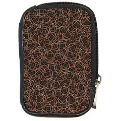 Random Abstract Geometry Motif Pattern Compact Camera Leather Case by dflcprintsclothing