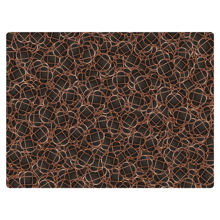 Random Abstract Geometry Motif Pattern One Side Premium Plush Fleece Blanket (Extra Small)