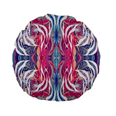 Mixed Media Repeats  Standard 15  Premium Flano Round Cushions by kaleidomarblingart