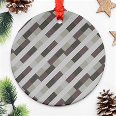 Pale Multicolored Stripes Pattern Ornament (round)