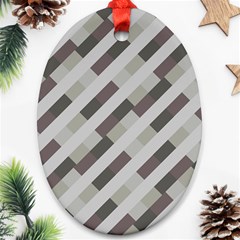 Pale Multicolored Stripes Pattern Ornament (oval)