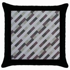 Pale Multicolored Stripes Pattern Throw Pillow Case (black)