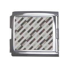 Pale Multicolored Stripes Pattern Mega Link Italian Charm (18mm)