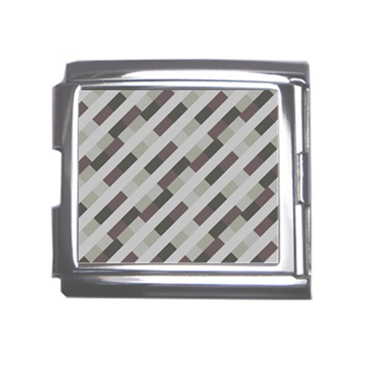 Pale Multicolored Stripes Pattern Mega Link Italian Charm (18mm)