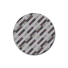 Pale Multicolored Stripes Pattern Rubber Coaster (round) by dflcprintsclothing