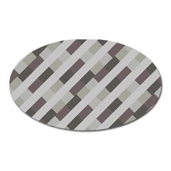 Pale Multicolored Stripes Pattern Oval Magnet by dflcprintsclothing