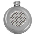 Pale Multicolored Stripes Pattern Round Hip Flask (5 oz) Front