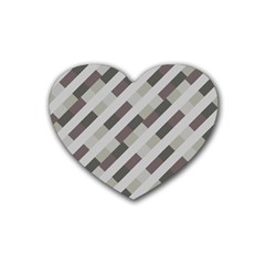 Pale Multicolored Stripes Pattern Rubber Coaster (heart)