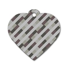 Pale Multicolored Stripes Pattern Dog Tag Heart (one Side) by dflcprintsclothing