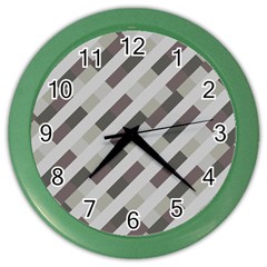 Pale Multicolored Stripes Pattern Color Wall Clock