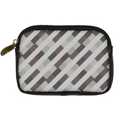 Pale Multicolored Stripes Pattern Digital Camera Leather Case