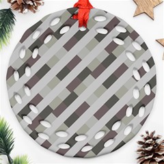 Pale Multicolored Stripes Pattern Round Filigree Ornament (two Sides)