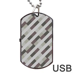 Pale Multicolored Stripes Pattern Dog Tag Usb Flash (two Sides) by dflcprintsclothing