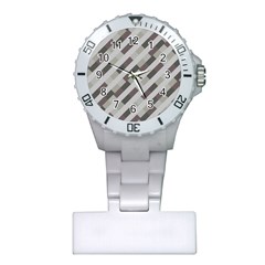 Pale Multicolored Stripes Pattern Plastic Nurses Watch