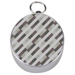 Pale Multicolored Stripes Pattern Silver Compasses Front