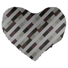 Pale Multicolored Stripes Pattern Large 19  Premium Flano Heart Shape Cushions