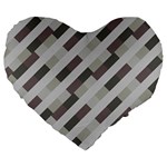 Pale Multicolored Stripes Pattern Large 19  Premium Flano Heart Shape Cushions Front