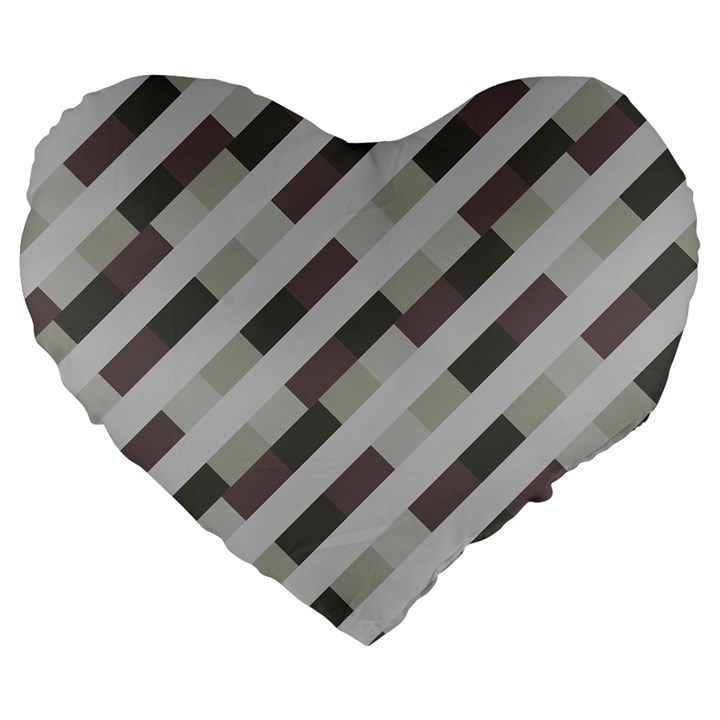 Pale Multicolored Stripes Pattern Large 19  Premium Flano Heart Shape Cushions