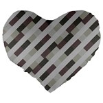 Pale Multicolored Stripes Pattern Large 19  Premium Flano Heart Shape Cushions Back