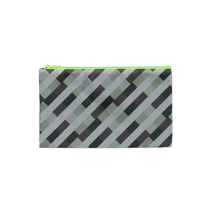 Pale Multicolored Stripes Pattern Cosmetic Bag (XS)