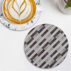 Pale Multicolored Stripes Pattern Uv Print Round Tile Coaster by dflcprintsclothing