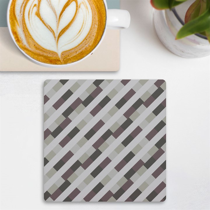 Pale Multicolored Stripes Pattern UV Print Square Tile Coaster 