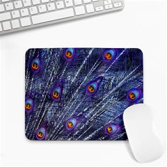 Peacock-feathers-color-plumage Blue Small Mousepad by danenraven