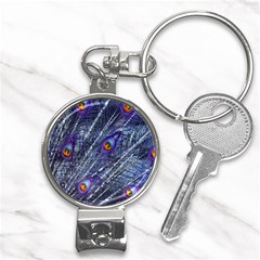 Peacock-feathers-color-plumage Blue Nail Clippers Key Chain