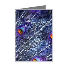 Peacock-feathers-color-plumage Blue Mini Greeting Card by danenraven