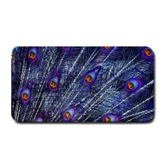 Peacock-feathers-color-plumage Blue Medium Bar Mat by danenraven