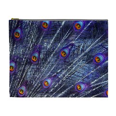 Peacock-feathers-color-plumage Blue Cosmetic Bag (xl) by danenraven