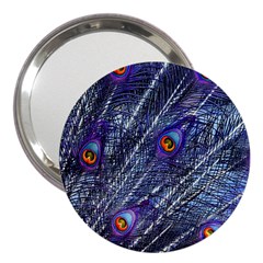 Peacock-feathers-color-plumage Blue 3  Handbag Mirrors