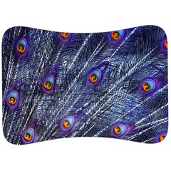 Peacock-feathers-color-plumage Blue Velour Seat Head Rest Cushion by danenraven