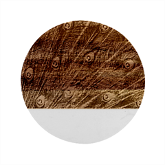 Peacock-feathers-color-plumage Blue Marble Wood Coaster (round) by danenraven