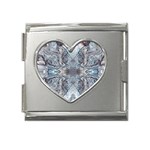 Abstract marble Mega Link Heart Italian Charm (18mm) Front