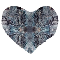 Abstract Marble Large 19  Premium Heart Shape Cushions by kaleidomarblingart